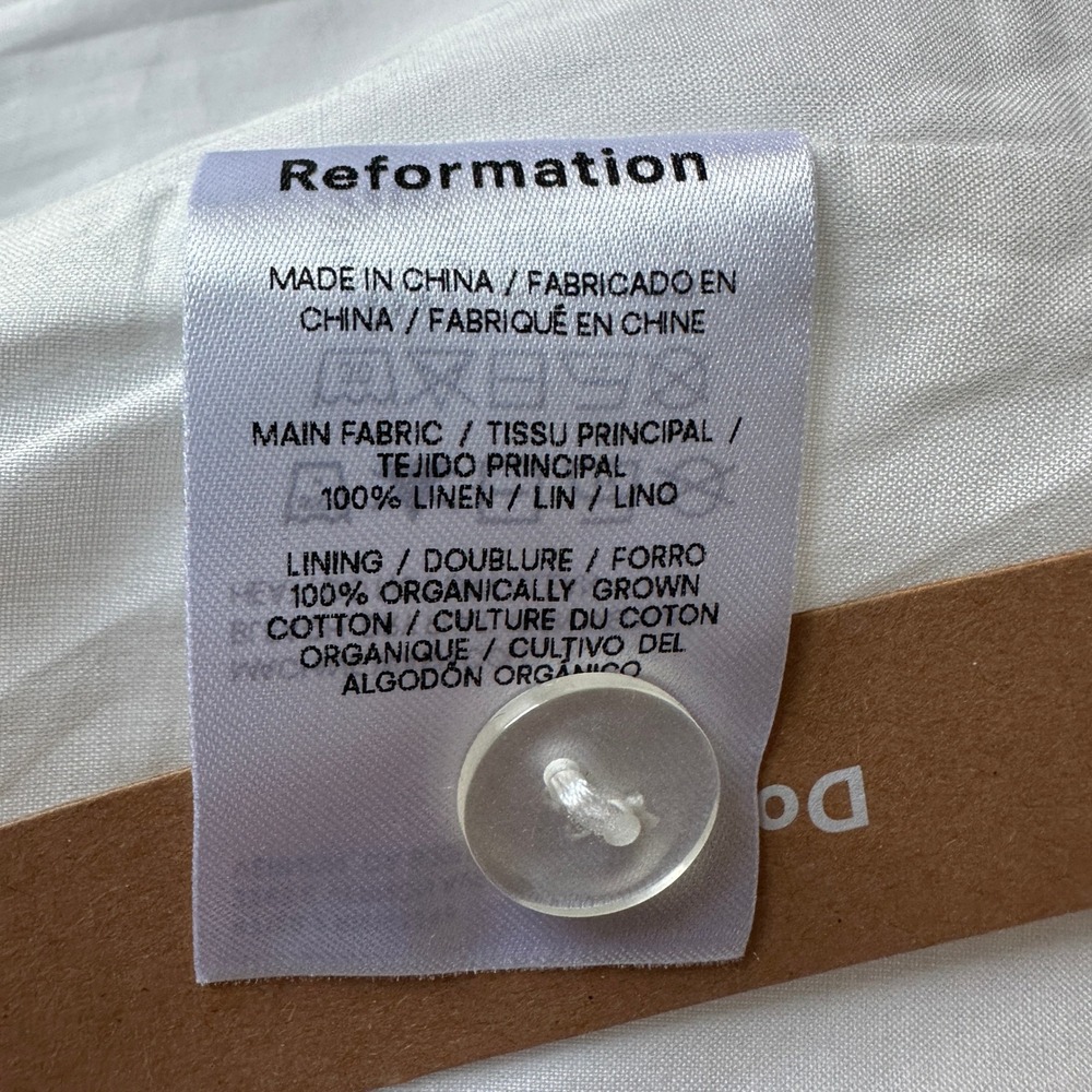 NWT Reformation Elana Linen Mini Dress White LWD 4 - Picture 8 of 11